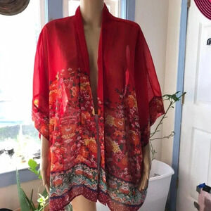Beautiful floral prints Kimono/Cardigan over bikini oversized S